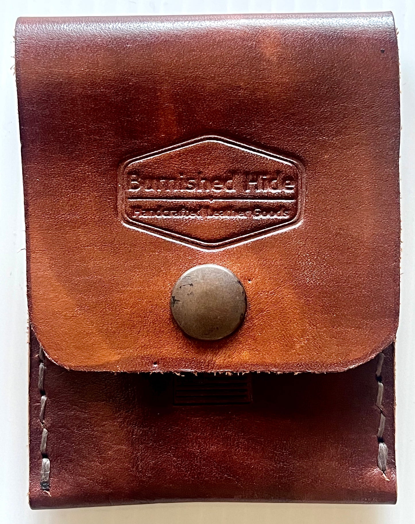 Snap-Closure Leather Pouch – Dark Brown, English Bridle & Black (Clearance)