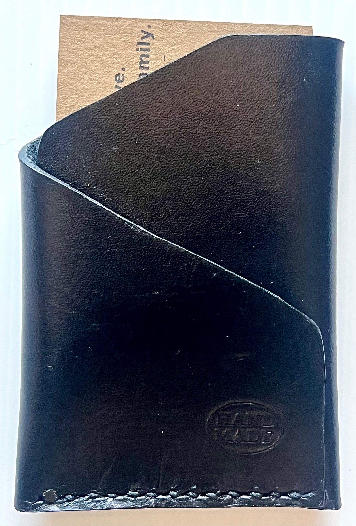 2-Pocket Leather Card Holder – Burnished Hide (Clearance