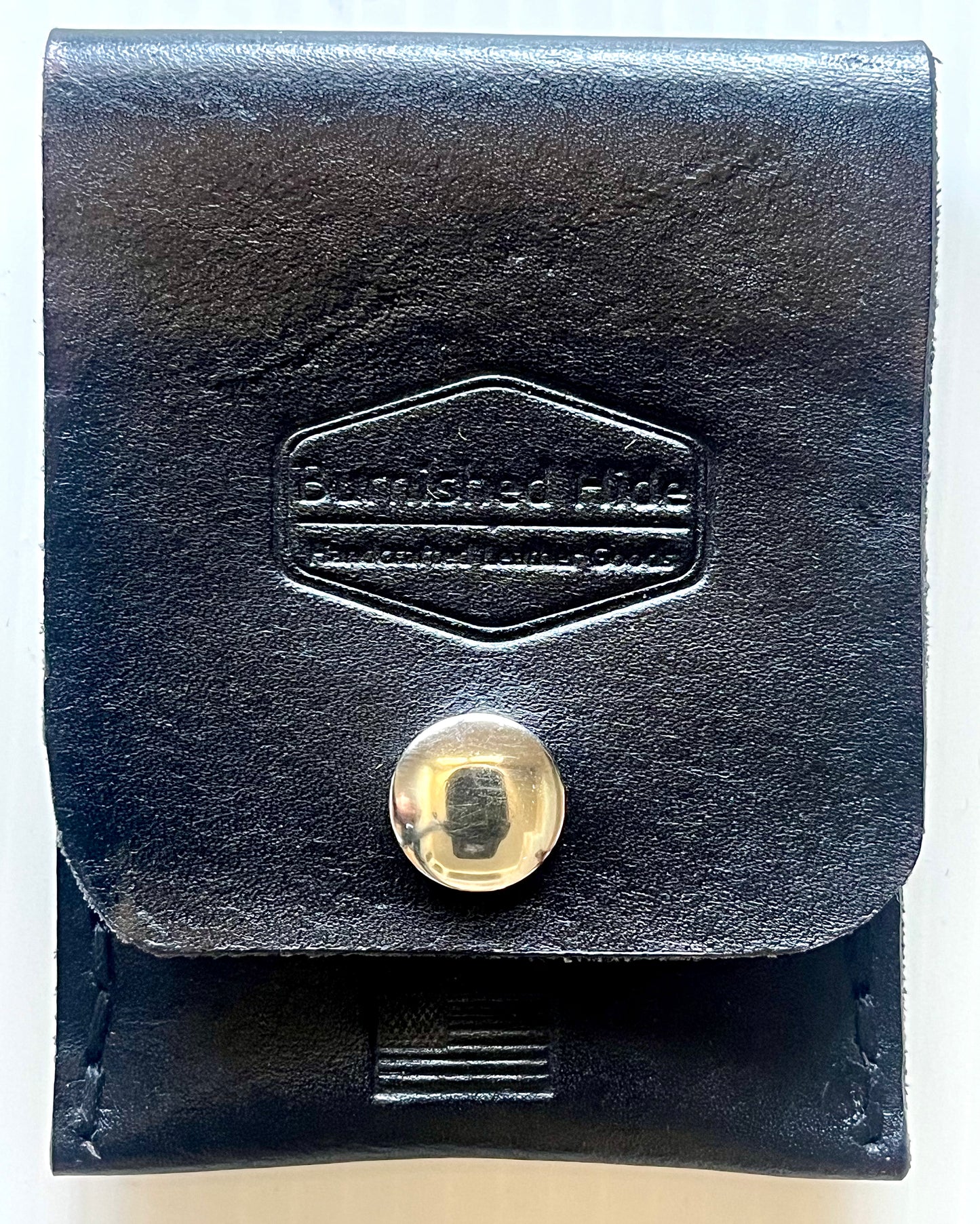 Snap-Closure Leather Pouch – Dark Brown, English Bridle & Black (Clearance)