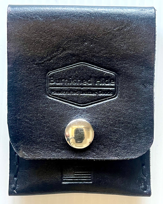 Snap-Closure Leather Pouch – Dark Brown, English Bridle & Black (Clearance)