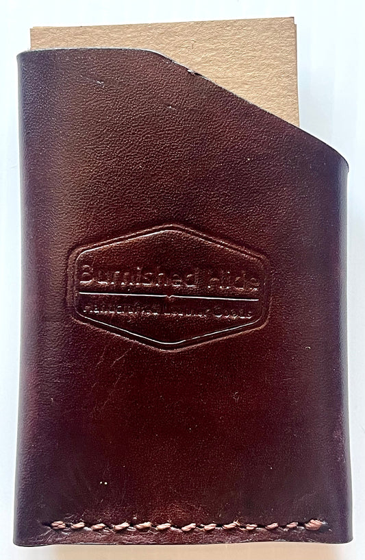 2-Pocket Leather Card Holder – Burnished Hide (Clearance